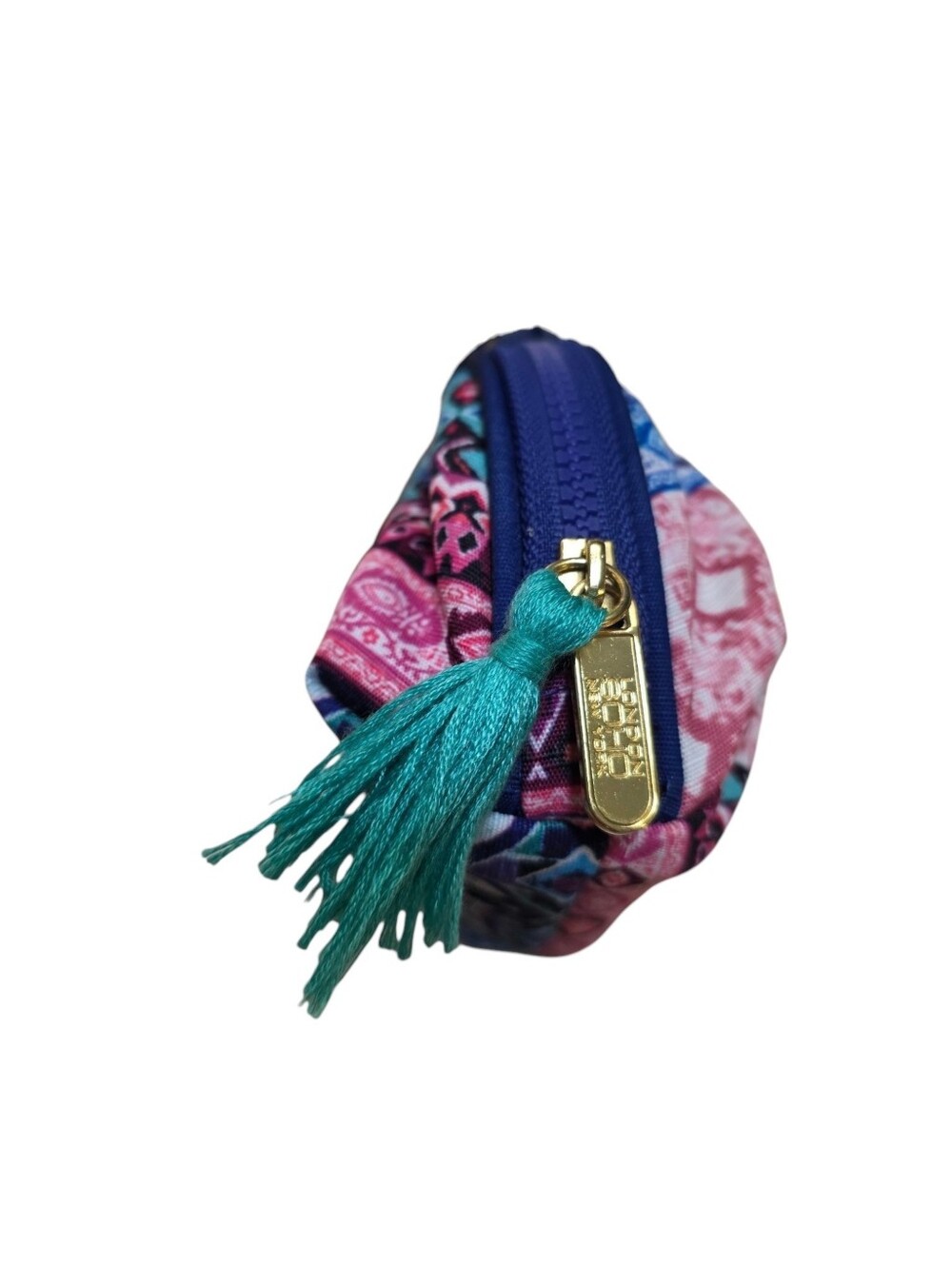 London Soho New York Boho Geometric Makeup Bag Tassel Zipper Pink Green Purple - Picture 4 of 5